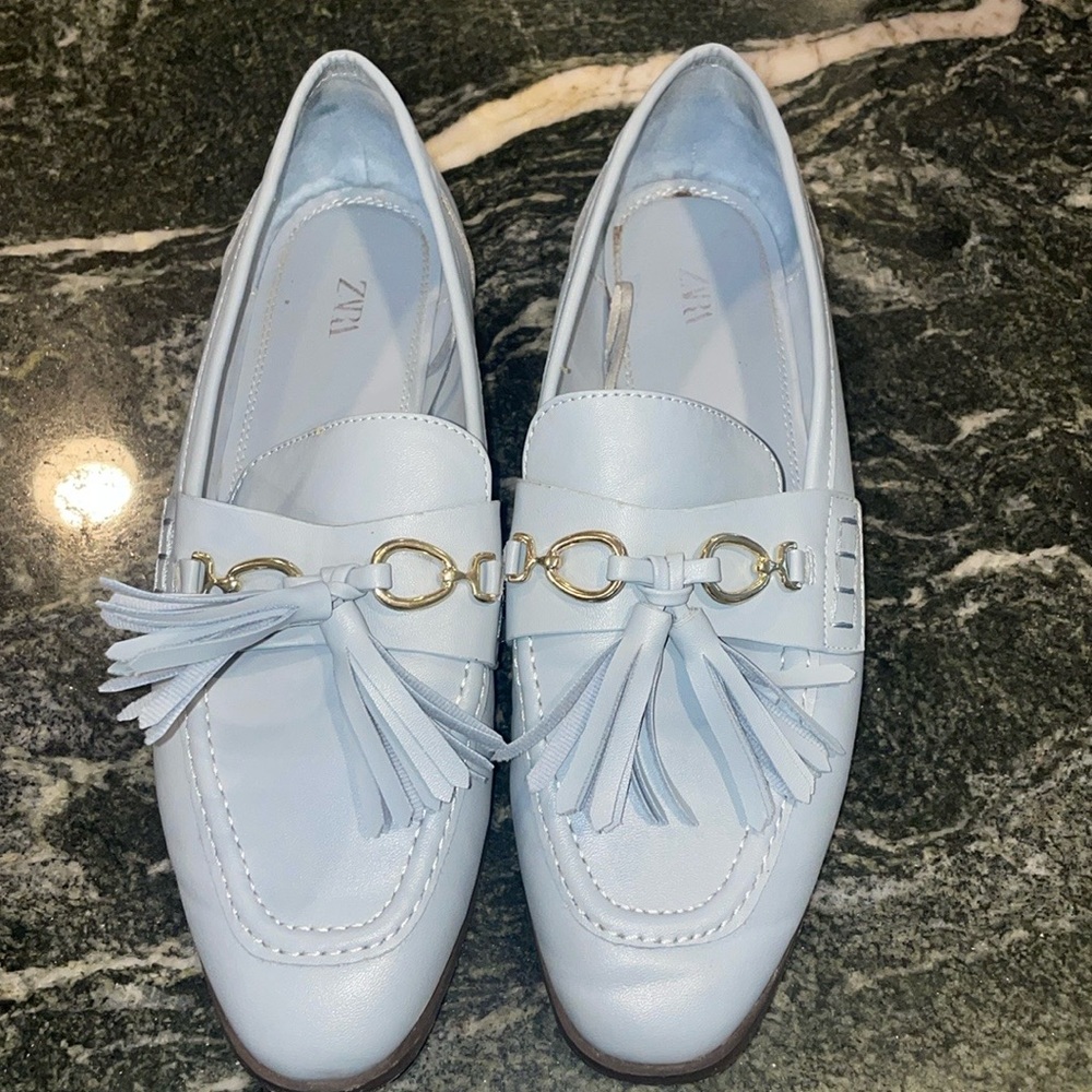 Zara Baby blue loafers